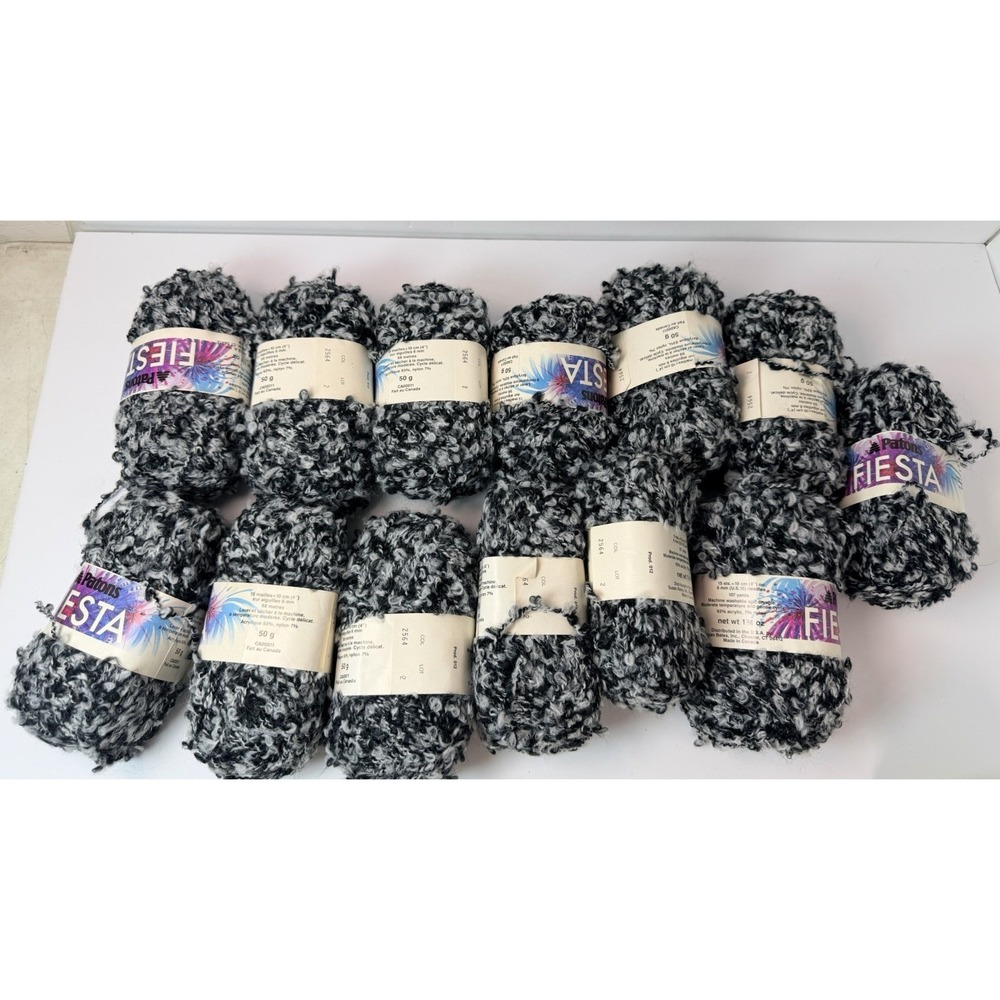 Patons Fiesta Boucle Novelty Yarn 13 Skeins 98m Each‎ Acrylic Nylon